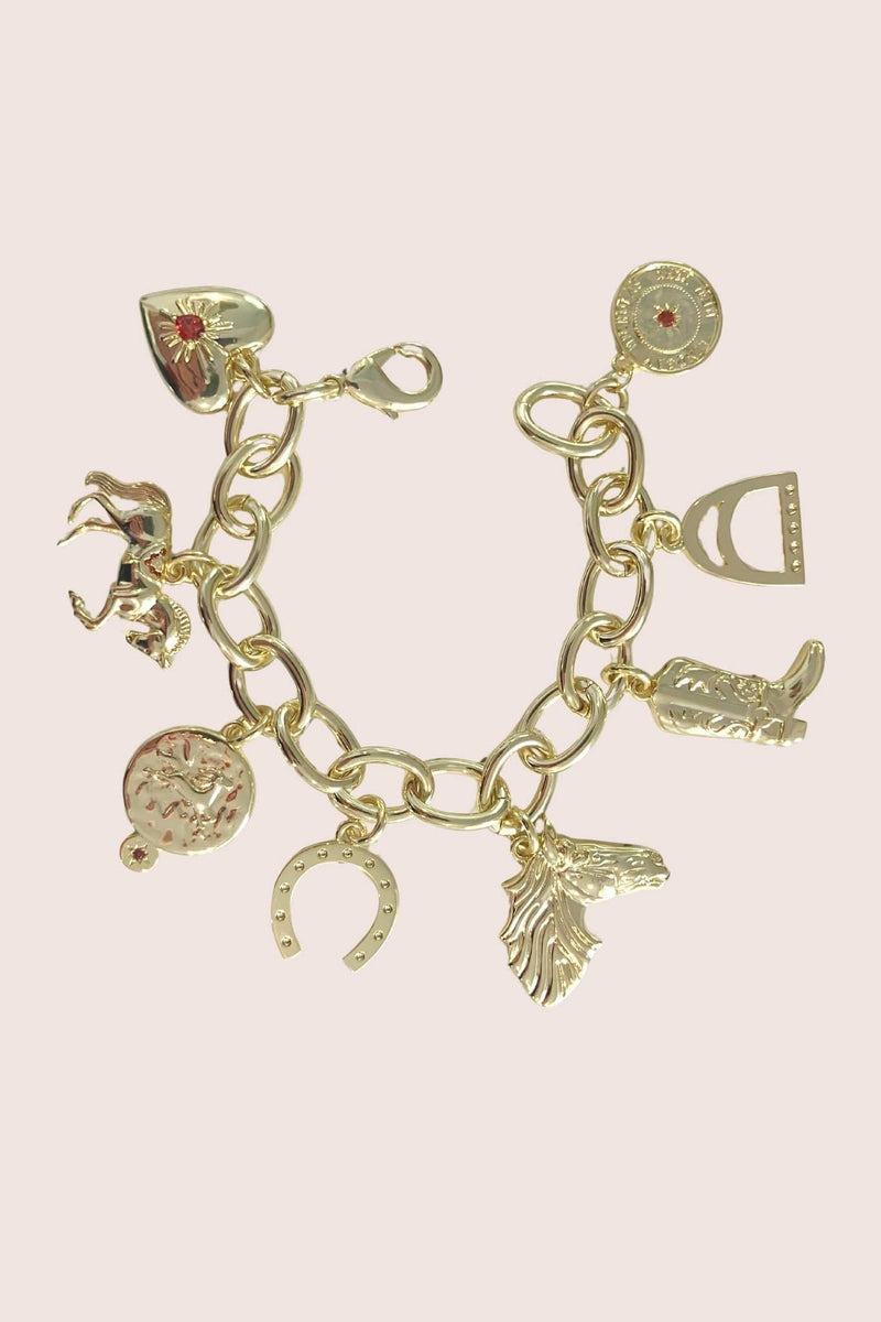 Lindsay Nicholas New York Apparel & Accessories Fire Horse Charm Bracelet in Gold