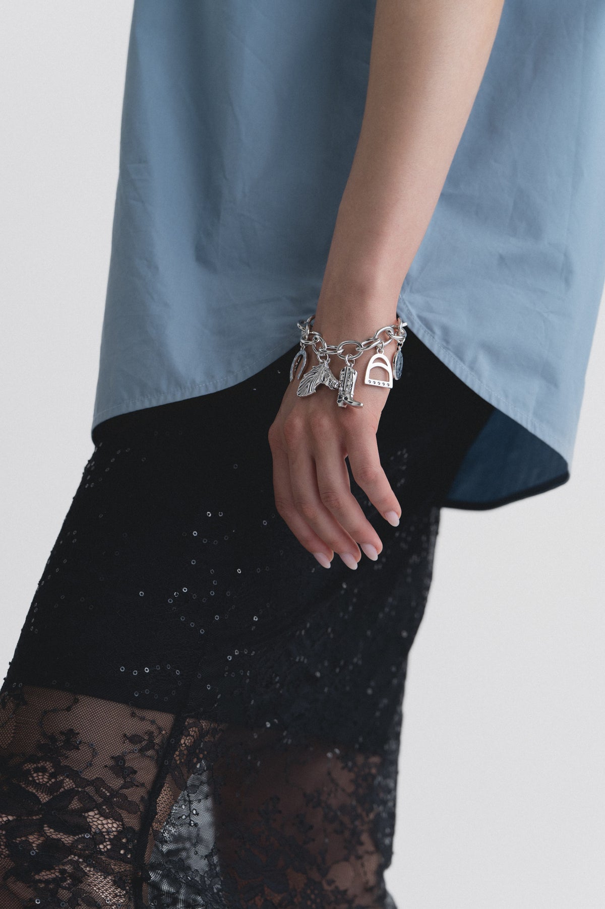 Lindsay Nicholas New York Apparel & Accessories Fire Horse Charm Bracelet in Silver