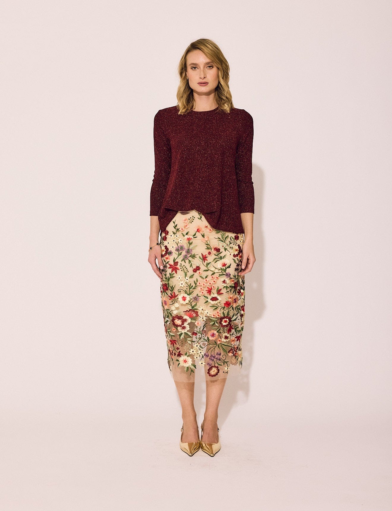 Lace Skirt in Floral with Slip | Lindsay Nicholas Skirts – Lindsay