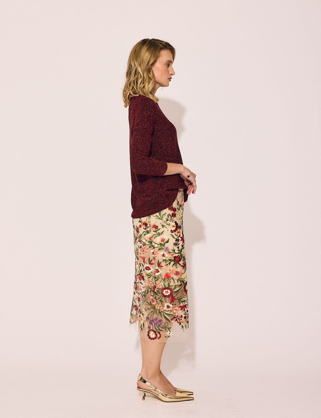 Lindsay Nicholas New York SKIRTS Lace Skirt in Floral