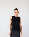Lindsay Nicholas New York Top Frill Crewneck Shell in Black
