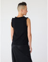 Lindsay Nicholas New York Top Frill Crewneck Shell in Black