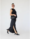 Lindsay Nicholas New York Top Frill Crewneck Shell in Black