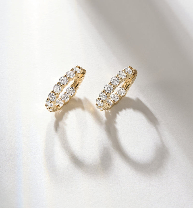 Cove Fine Jewelry Earrings Cairn | 3 Carat Diamond Inside Outside Hoop Earrings