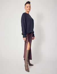 Lindsay Nicholas New York Sweaters Sculptured Sleeve Sweater in Light Grey