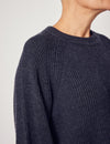 Lindsay Nicholas New York Sweaters Sculptured Sleeve Sweater in Light Grey