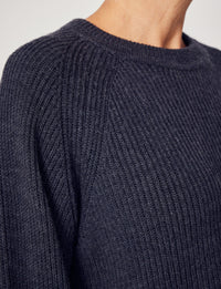 Lindsay Nicholas New York Sweaters Sculptured Sleeve Sweater in Light Grey