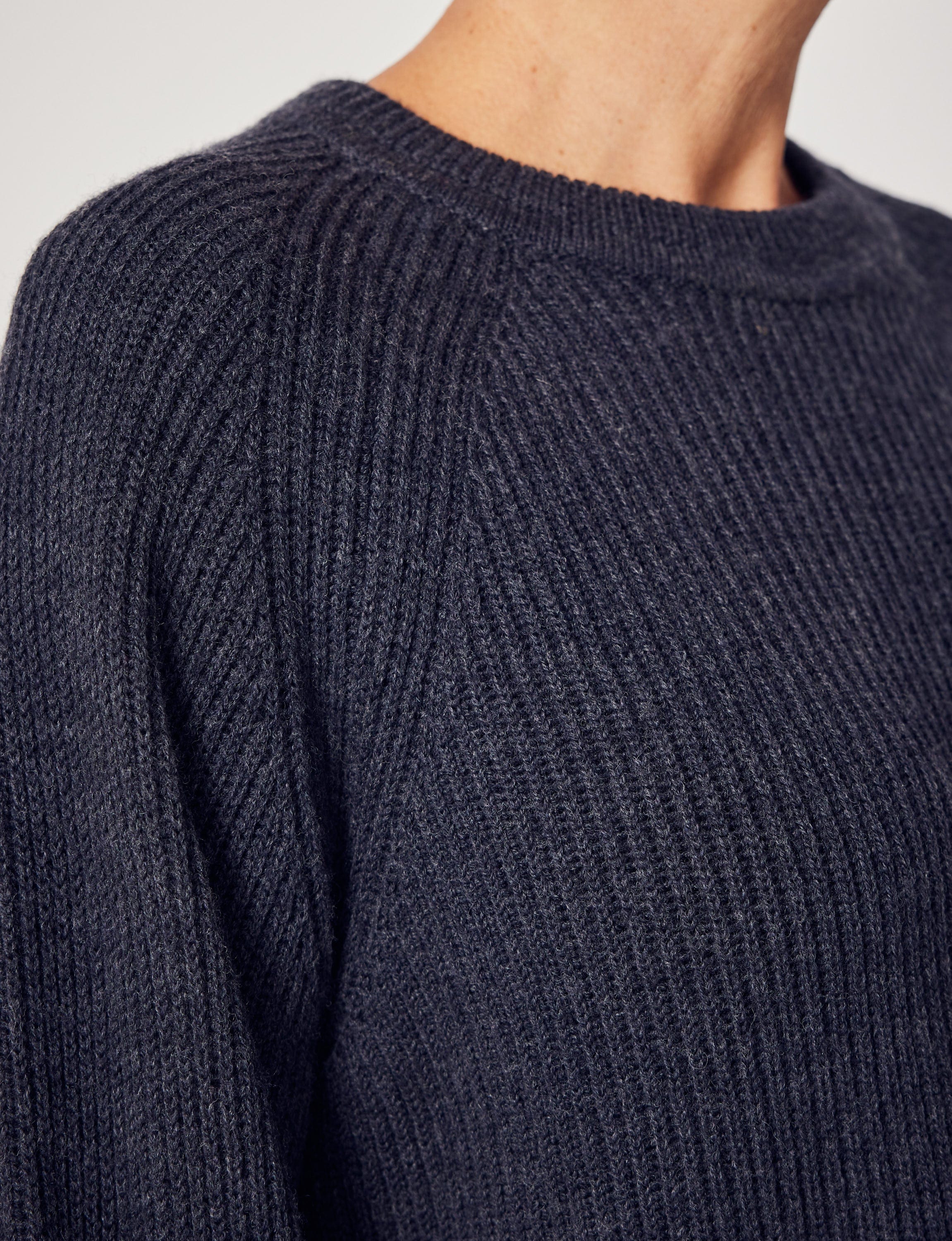 Lindsay Nicholas New York Sweaters Sculptured Sleeve Sweater in Light Grey