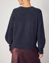 Lindsay Nicholas New York Sweaters Sculptured Sleeve Sweater in Light Grey