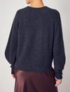 Lindsay Nicholas New York Sweaters Sculptured Sleeve Sweater in Light Grey