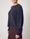 Lindsay Nicholas New York Sweaters Sculptured Sleeve Sweater in Light Grey