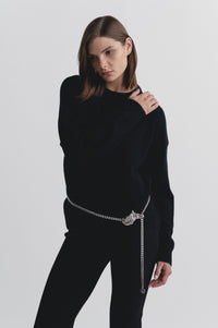 Lindsay Nicholas New York acceso Fire Horse Chain Belt in Silver