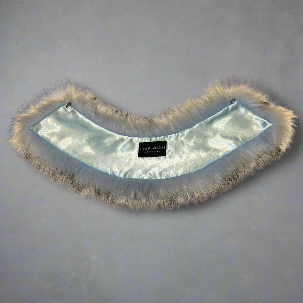 Lindsay Nicholas New York Apparel & Accessories Blue Faux Fur Collar