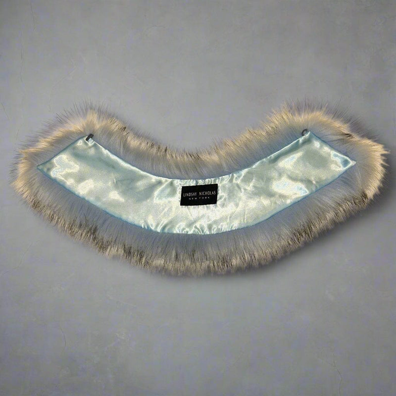 Lindsay Nicholas New York Apparel & Accessories Blue Faux Fur Collar