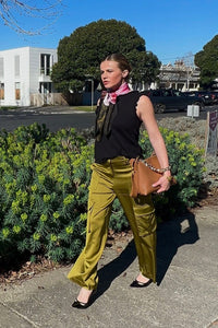 Lindsay Nicholas New York Bleecker Street Pant in Chartreuse