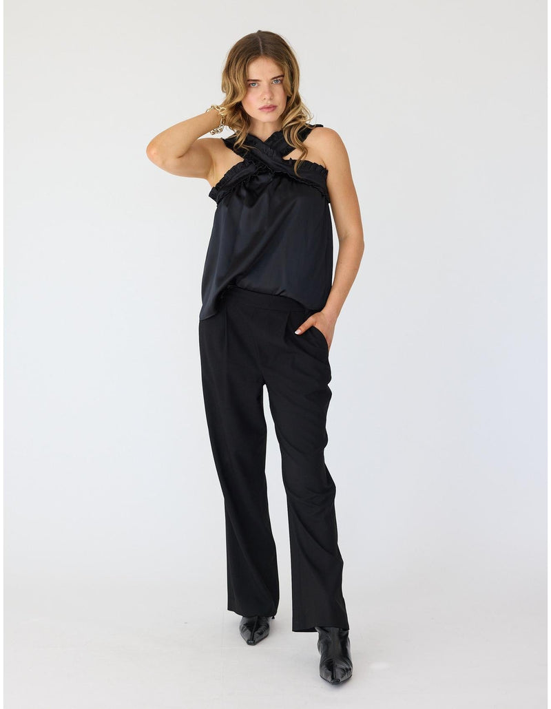 Lindsay Nicholas New York Apparel & Accessories Faux Rise Pant in Black
