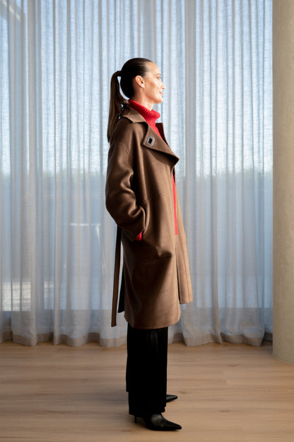 Georgina Buckle Coat in Java