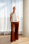 Lindsay Nicholas New York Sleeveless Tops Shell in Créme Bird Fleur Silk