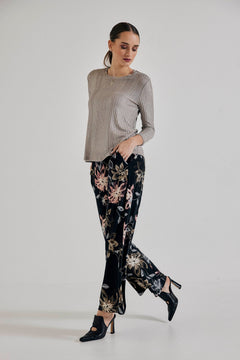 Lindsay Nicholas New York Pants Floral Jersey Knit Freya Pant