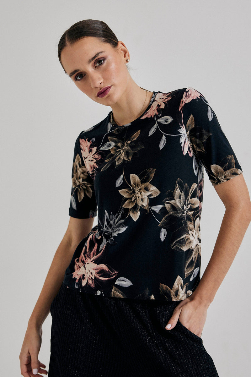 Lindsay Nicholas New York Tshirt Floral Jersey T-Shirt