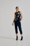 Lindsay Nicholas New York sleeveless top Sleeveless Floral Jersey Shell