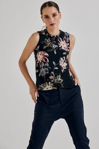 Lindsay Nicholas New York sleeveless top Sleeveless Floral Jersey Shell