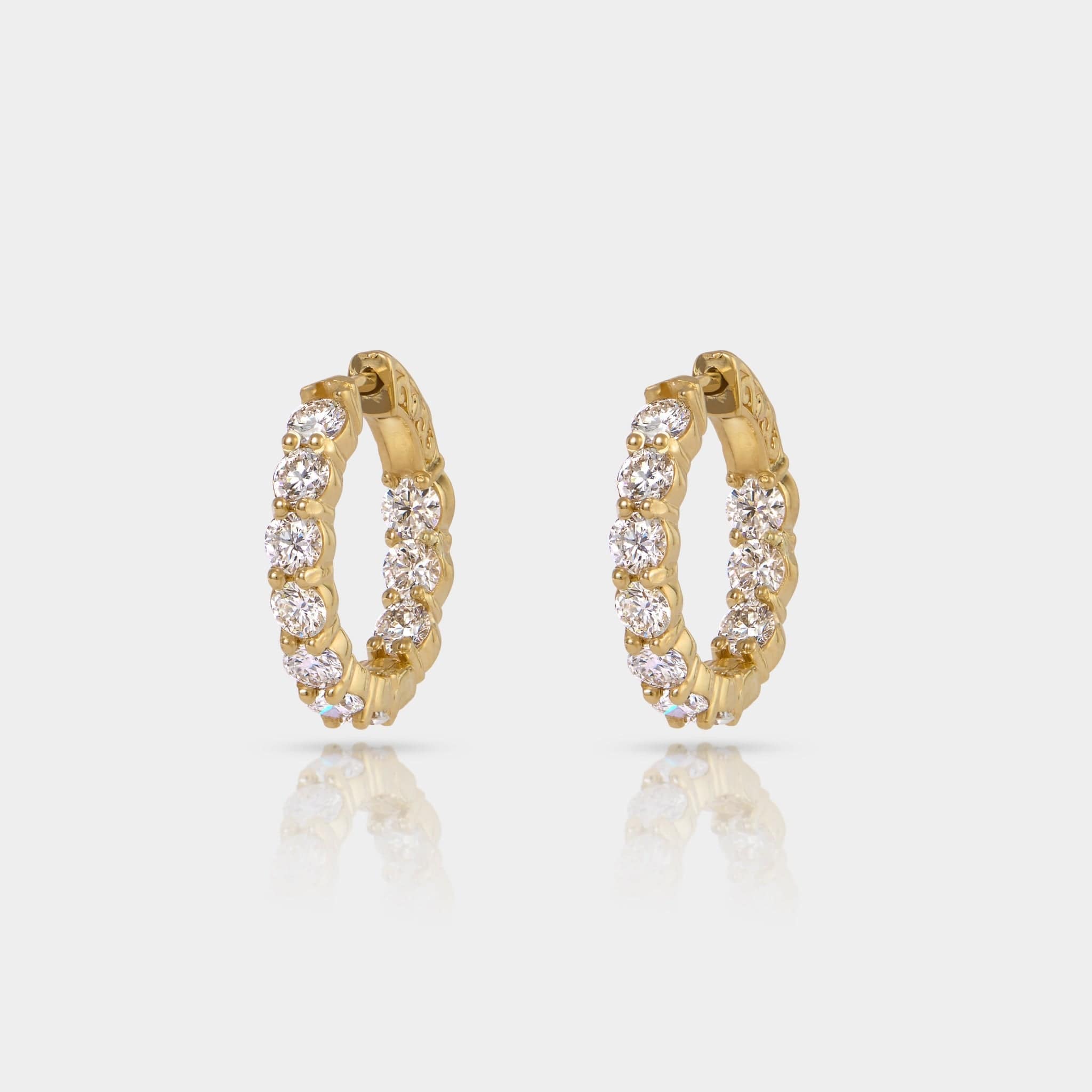 Cove Fine Jewelry Earrings Cairn | 3 Carat Diamond Inside Outside Hoop Earrings