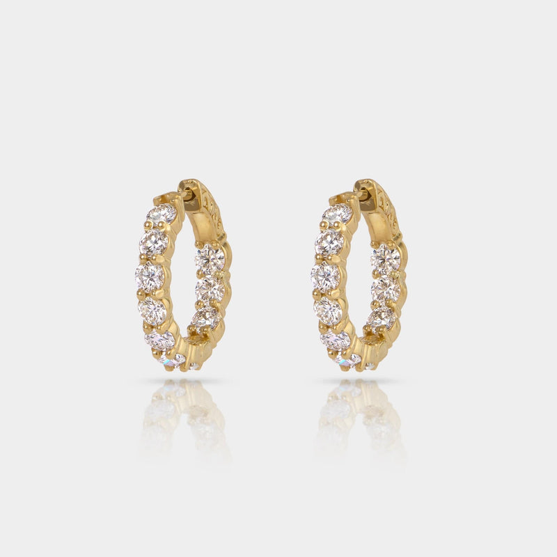 Cove Fine Jewelry Earrings Cairn | 3 Carat Diamond Inside Outside Hoop Earrings