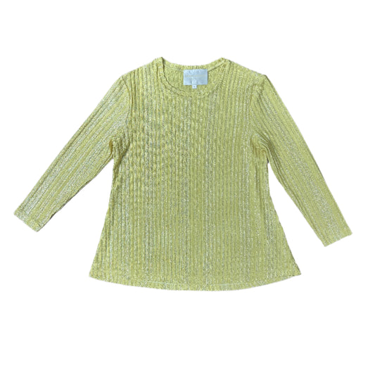 Image of a Shimmery Yellow Sweater from the Front 