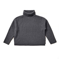 Lindsay Nicholas New York Sweaters Textured Turtleneck in Dark Grey