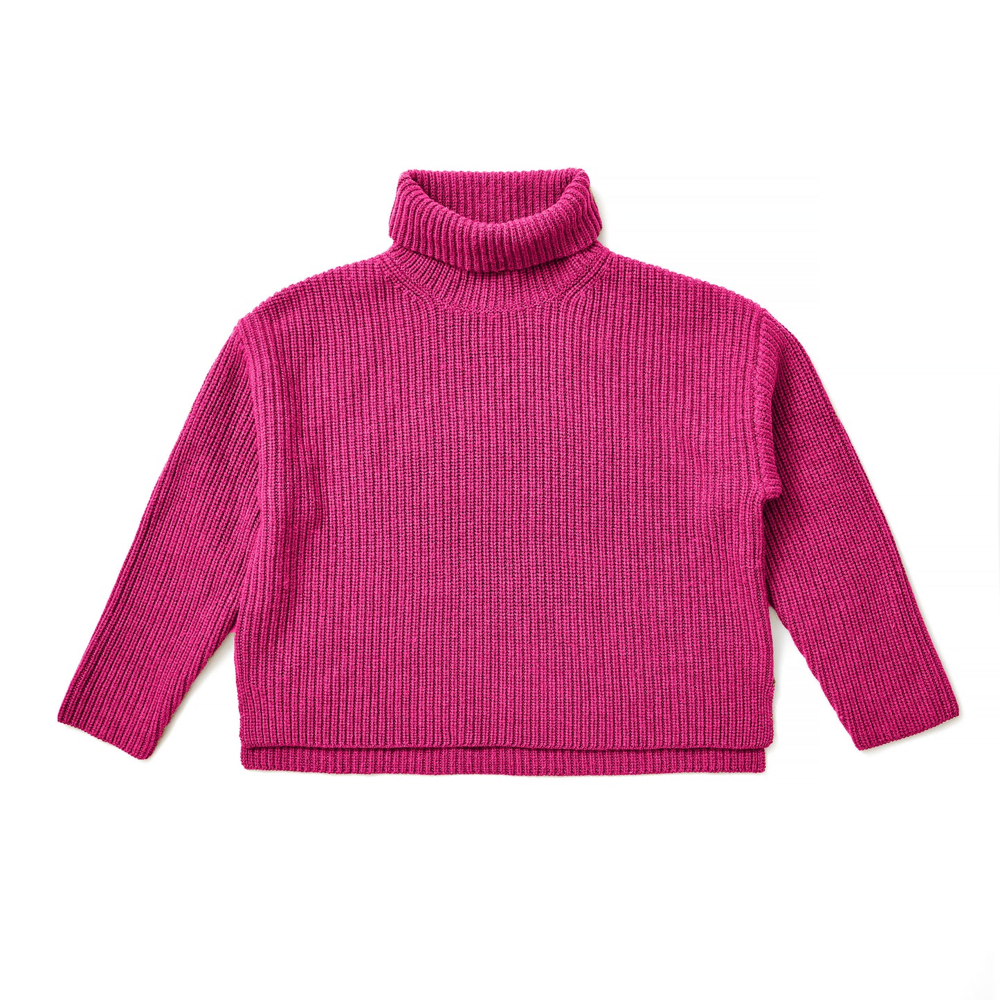 Textured Turtleneck in Fuchsia