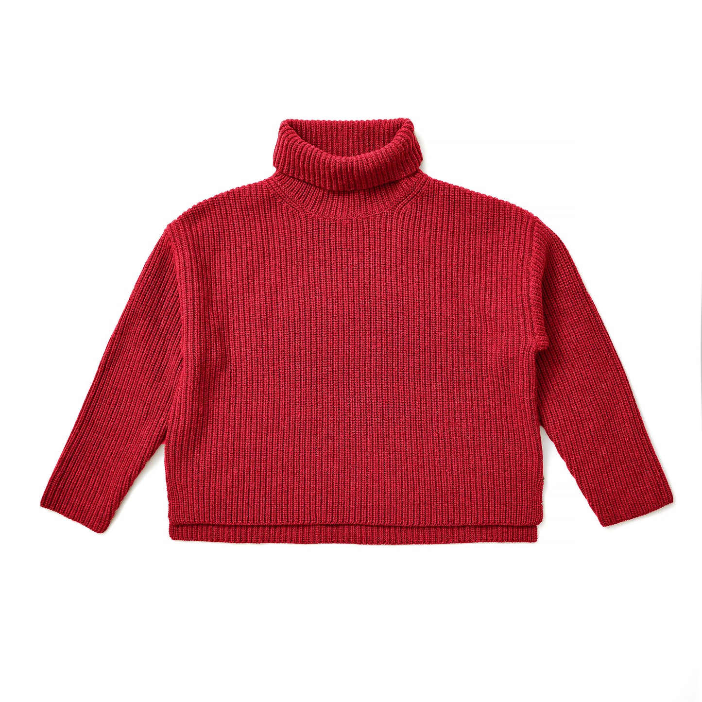 Textured Turtleneck in Elizabeth Red