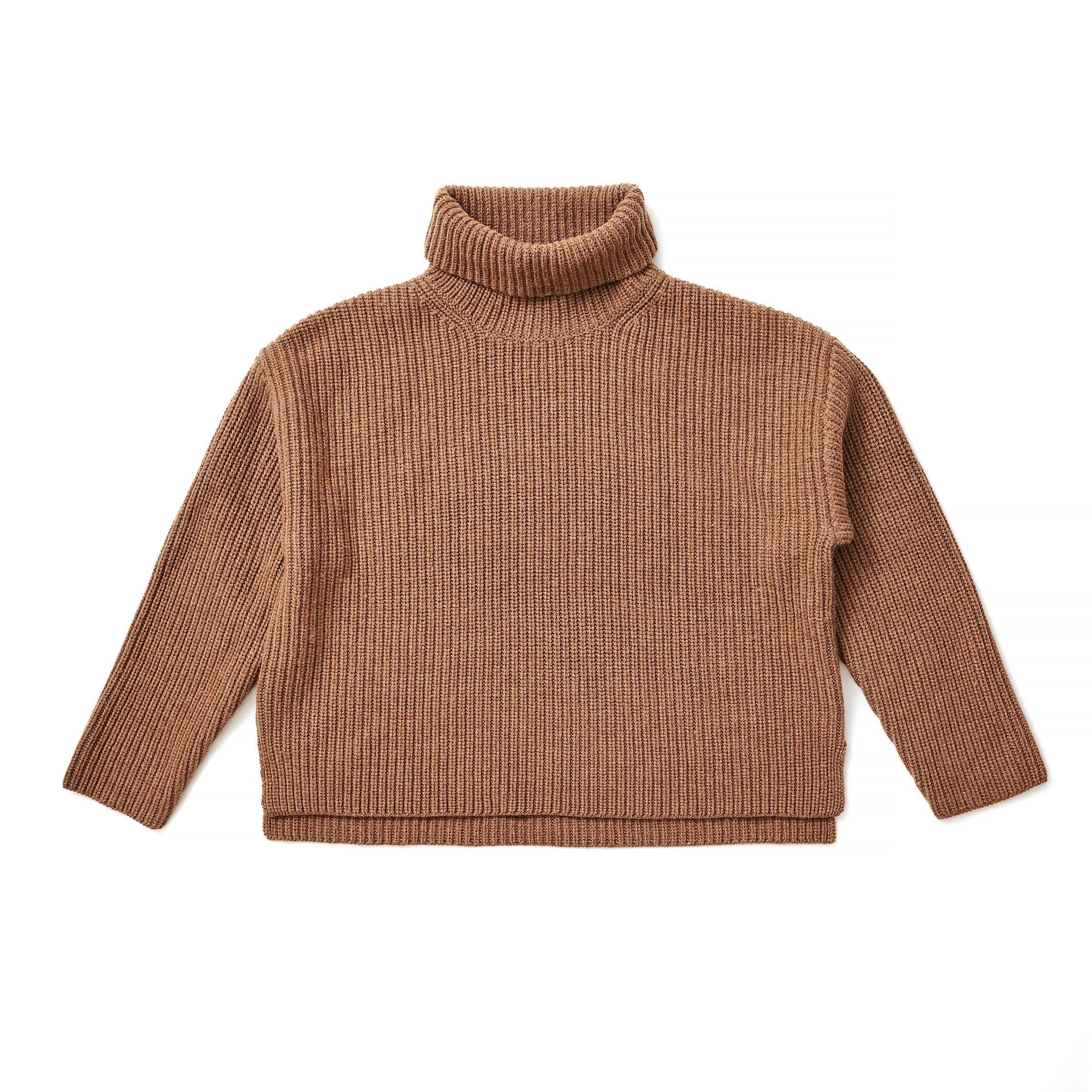 Lindsay Nicholas New York Sweaters Textured Turtleneck in Fawn