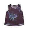 Lindsay Nicholas New York Sleeveless Tops Shell in Plum Bird Fleur Silk