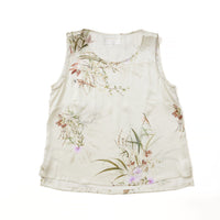 Lindsay Nicholas New York Sleeveless Tops Shell in Créme Bird Fleur Silk