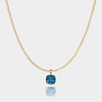 Cove Fine Jewelry Necklace Pendant on 18 in Tidal Tennis Chain Horizon | Cape Cod | London Blue Topaz