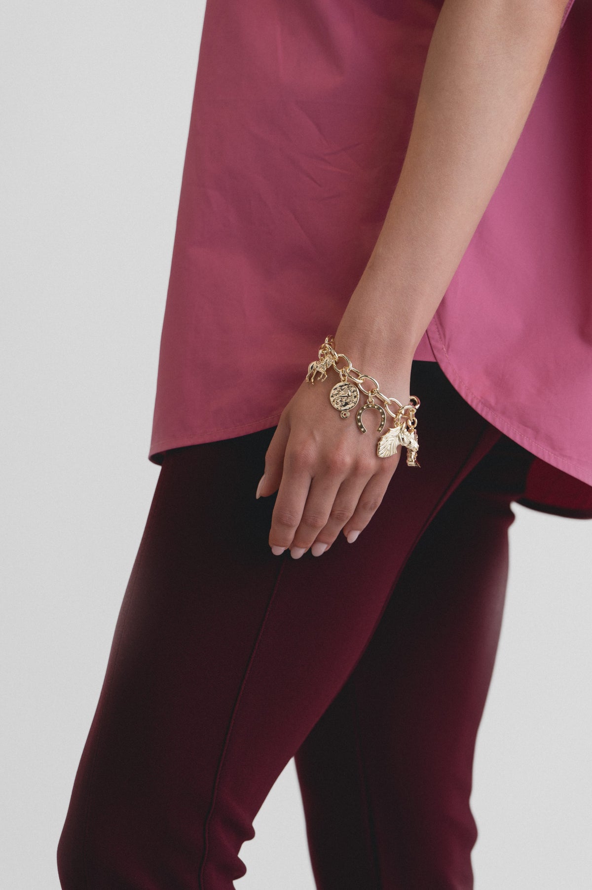Lindsay Nicholas New York Apparel & Accessories Fire Horse Charm Bracelet in Gold