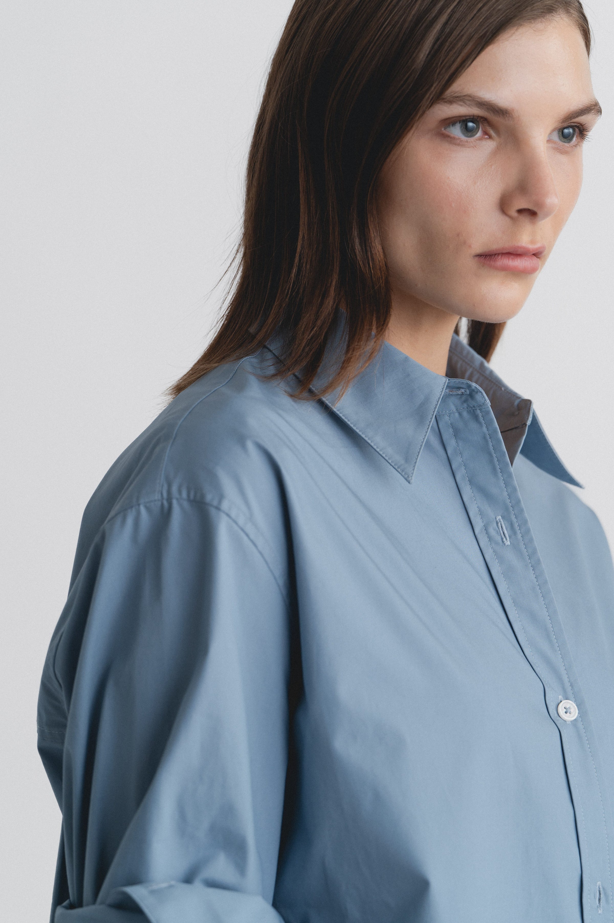 Lindsay Nicholas New York Shirts & Tops Marcia Oversized Shirt in Slate