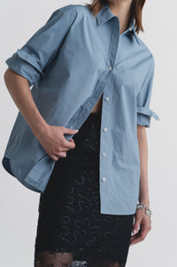 Lindsay Nicholas New York Shirts & Tops Marcia Oversized Shirt in Slate