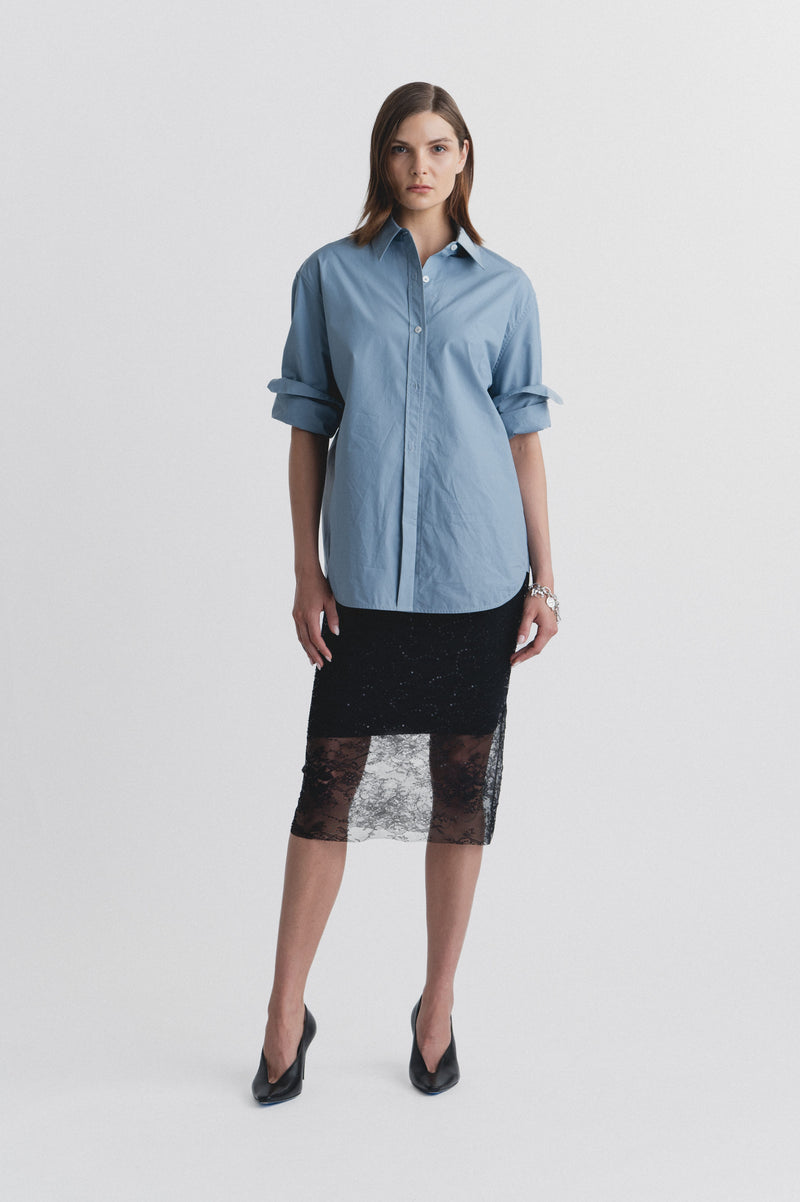 Lindsay Nicholas New York Shirts & Tops Marcia Oversized Shirt in Slate