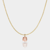Cove Fine Jewelry Necklace Pendant on 18 in Tidal Tennis (2.5 mm) Horizon | Morganite | Connecticut Coast