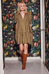 Lindsay Nicholas New York Mini Dress Joan Mini Dress in Khaki