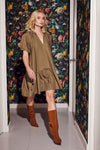Lindsay Nicholas New York Mini Dress Joan Mini Dress in Khaki