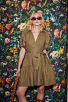 Lindsay Nicholas New York Mini Dress Joan Mini Dress in Khaki