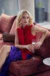 Lindsay Nicholas New York Blouse Bow Blouse in Classic Red