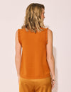 Lindsay Nicholas New York Top Frill Crewneck Shell in Orange