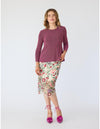 Lindsay Nicholas New York TOP Disco Glitter Bracelet Sleeve Top in Pink