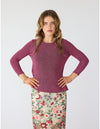 Lindsay Nicholas New York TOP Disco Glitter Bracelet Sleeve Top in Pink