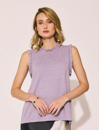 Lindsay Nicholas New York Top Frill Crewneck Shell in Crocus