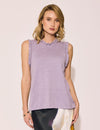 Lindsay Nicholas New York Top Frill Crewneck Shell in Crocus